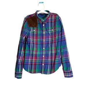 Boy's Polo Ralph Lauren Long Sleeve Plaid Button Down Shirt Multi-Color Size 14